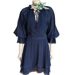 knee length dresses for ladies Blue Floral Bandeau Alice Midi Dress main image 0